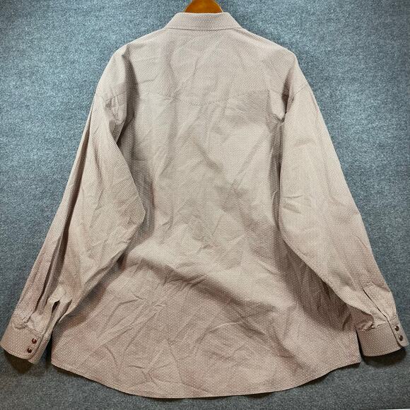 Resistol Rodeo Gear Pearl Snap Shirt Men's XXL Beige Geometric Allover Sawtooth - Picture 12 of 13